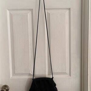 Black Ribbed Crossbody Bag